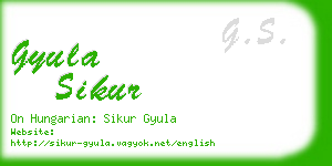 gyula sikur business card